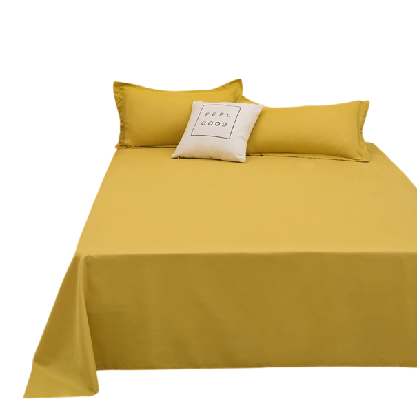 Funda de cama lisa sin goma 120 x 230 cm Superficie suave para uso diario Alojamiento estudiantil amarillo