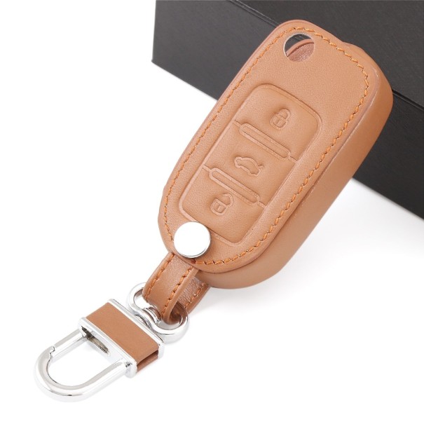 Funda de cuero para llave de Volkswagen marrón