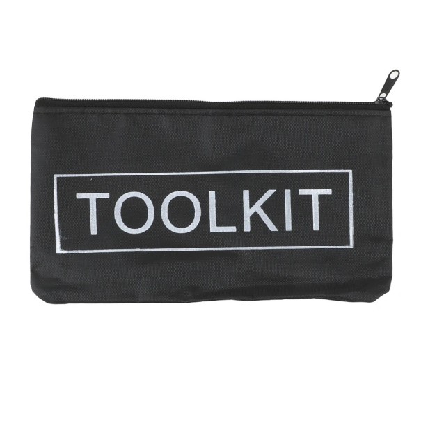Funda de herramientas textil 19 x 11 cm Bolsa pequeña para herramientas con práctico cierre resistente Funda para almacenamiento negro