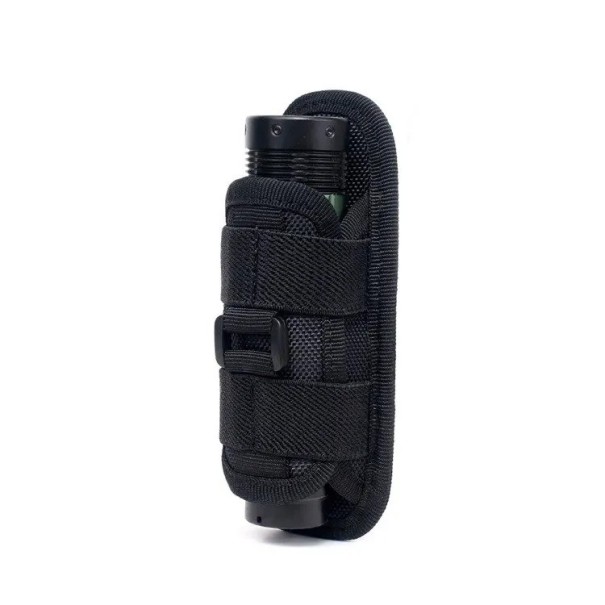 Funda de nailon para linterna con rotación de 360 grados Funda para linterna táctica con rotación de 360 grados negro