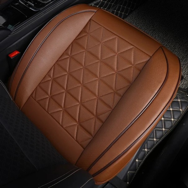 Funda de piel impermeable para coche con bolsillo 52x49 cm Funda protectora para asiento de coche Piel artificial de primera calidad Accesorio para coche Cojín de asiento cómodo Tapicería de asientos marrón
