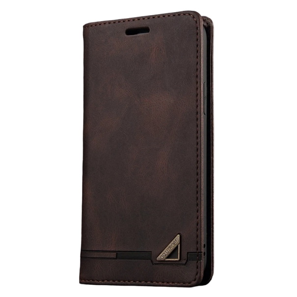 Funda de piel tipo libro para Xiaomi Redmi Note 12 5G marrón