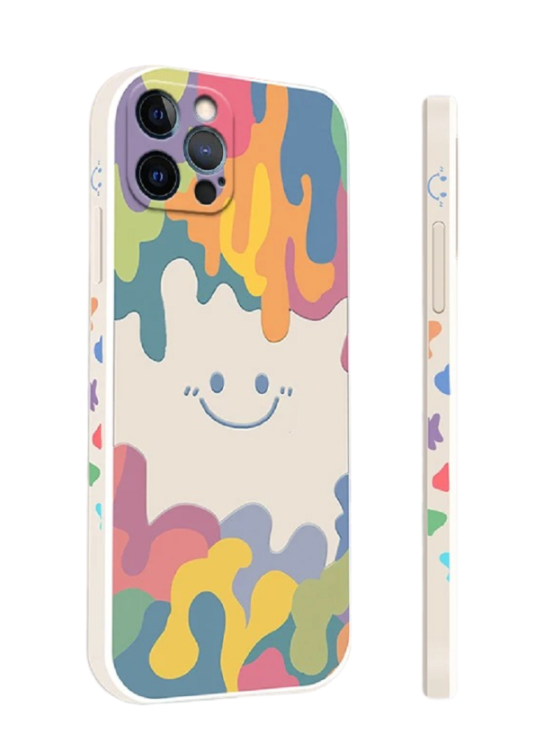 Funda de silicona con cara sonriente para Samsung Galaxy S22 Ultra blanco