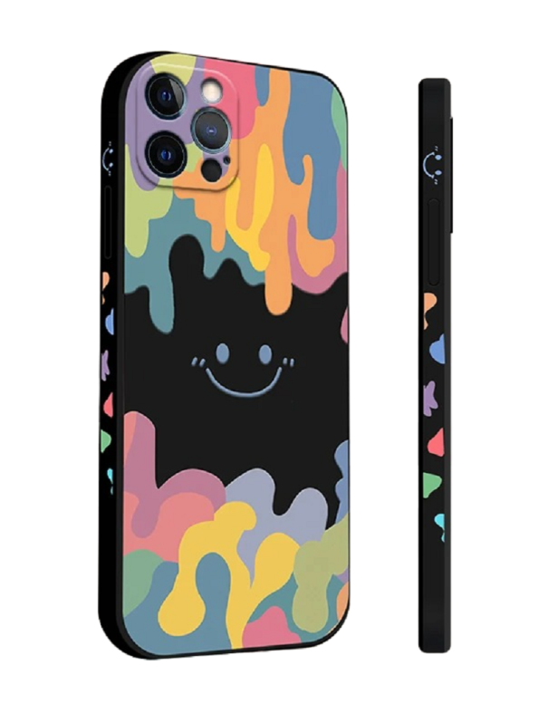 Funda de silicona con cara sonriente para Samsung Galaxy S23 Plus negro