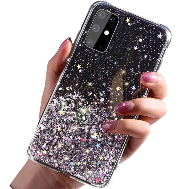 Funda de silicona con purpurina para Samsung Galaxy A04 negro