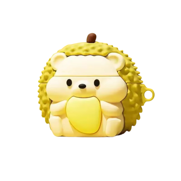 Funda de silicona flexible para auriculares para AirPods 4 Diseño de erizo adorable Funda protectora de silicona suave 1