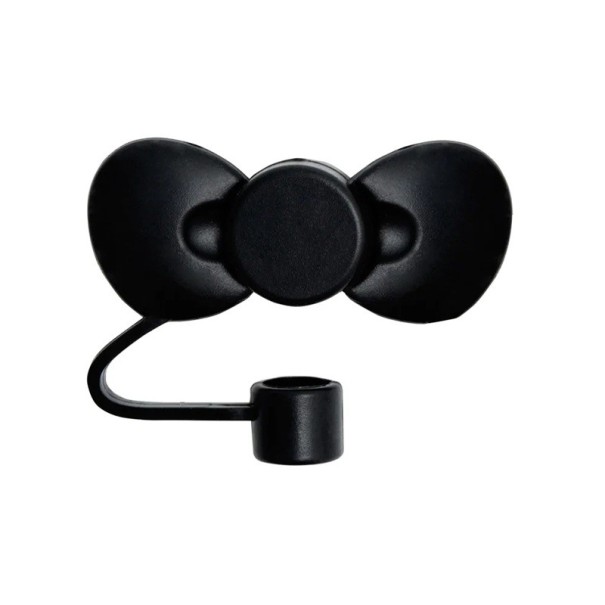 Funda de silicona para pajita 6 x 2 x 1 cm Lazos Tapa protectora Brčko para Stanley Cup Accesorio elegante Reutilizable negro