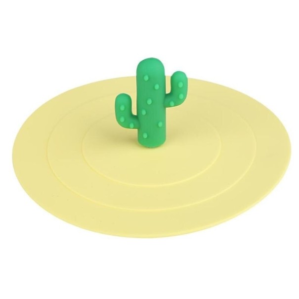 Funda de silicona para taza con forma de cactus amarillo