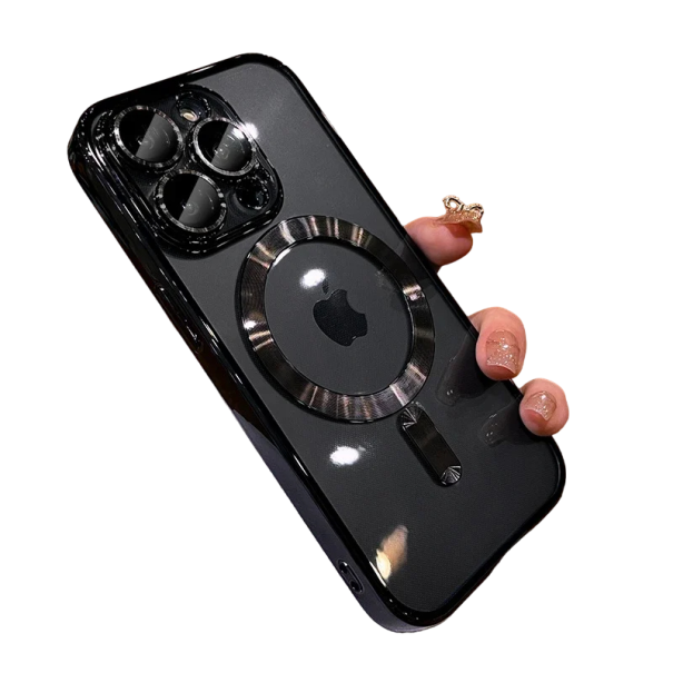 Funda de silicona transparente para iPhone 16 Plus Funda magnética con carga inalámbrica para iPhone 16 Plus Funda de silicona colorida para iPhone 16 Plus negro