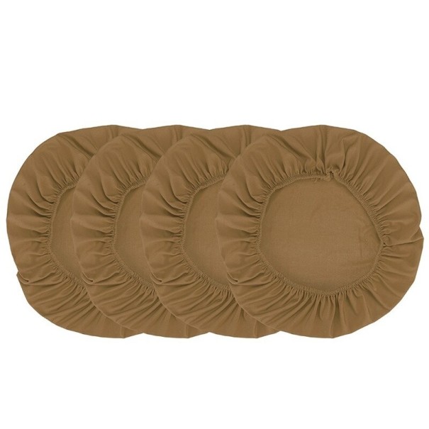Funda de silla 4 uds. marrón