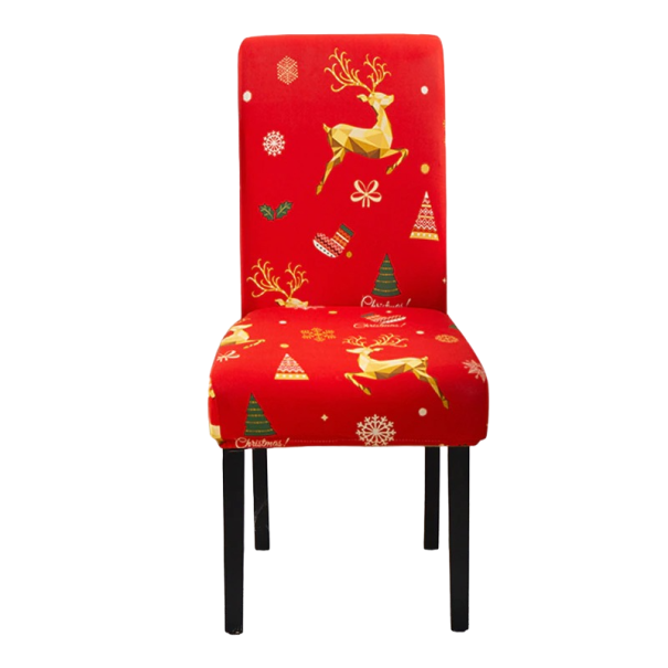 Funda de silla con ciervo navideño 3