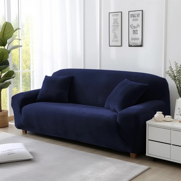 Funda de sofá de terciopelo 3 plazas 190x230 cm Funda de sofá elástica Funda de sofá esquinera colorida para salón azul