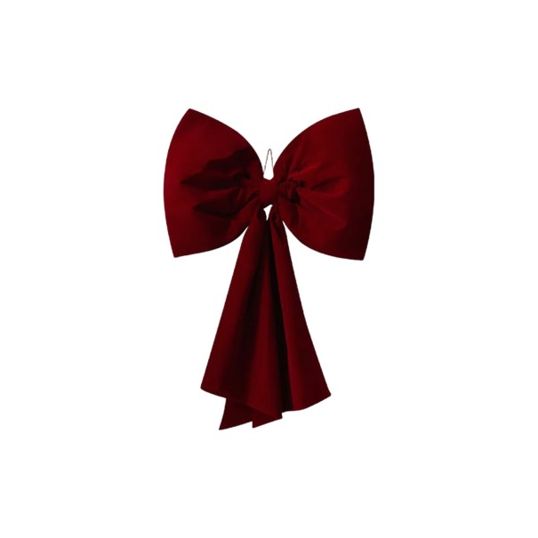 Fundă decorativă de Crăciun 80 x 70 cm Fundă decorativă pentru uși și interior O mare ornament festiv pentru decorarea de iarnă a casei și aranjamentele de sărbătoare burgundy