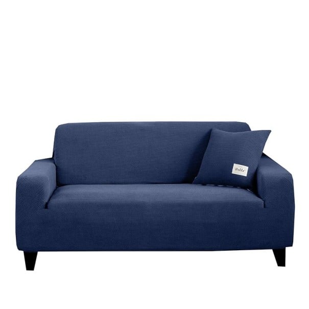 Funda elástica extensible para sofá de 2 plazas 135-170 cm Funda de sofá Jacquard Diseño colorido Protección de sofá para el salón azul oscuro