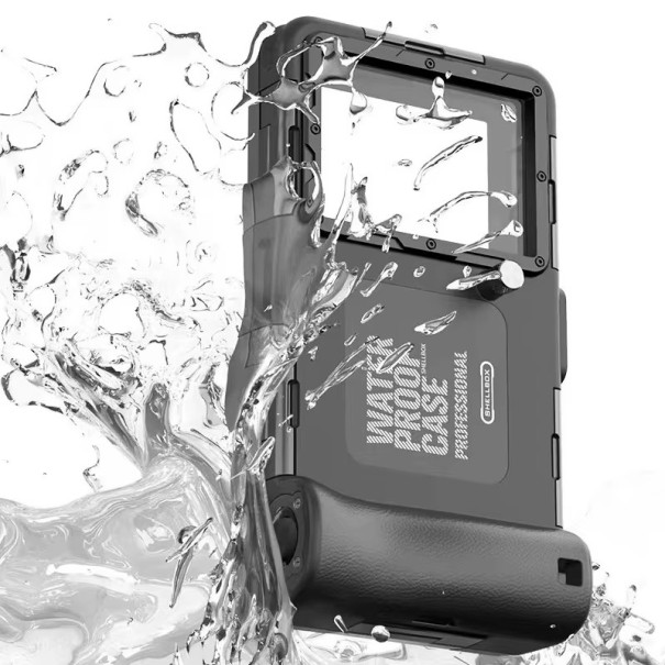 Funda impermeable para teléfono hasta 15 m Protección para natación y buceo Funda protectora premium 6,9" Cordón 19,5x10,9x4,4 cm negro
