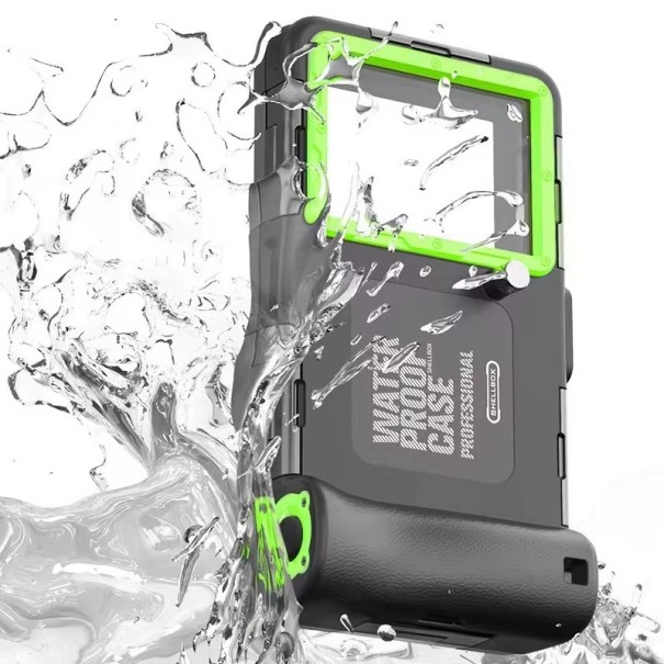 Funda impermeable para teléfono hasta 15 m Protección para natación y buceo Funda protectora premium 6,9" Cordón 19,5x10,9x4,4 cm verde