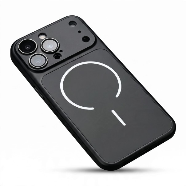 Funda magnética para iPhone 18 Pro Max compatible con MagSafe Alineación precisa Cristal nano mate Carga inalámbrica negro