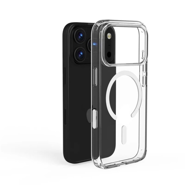 Funda magnética transparente para iPhone 17 Pro Max Carga inalámbrica Funda resistente a impactos con protección de bordes y parte trasera 1