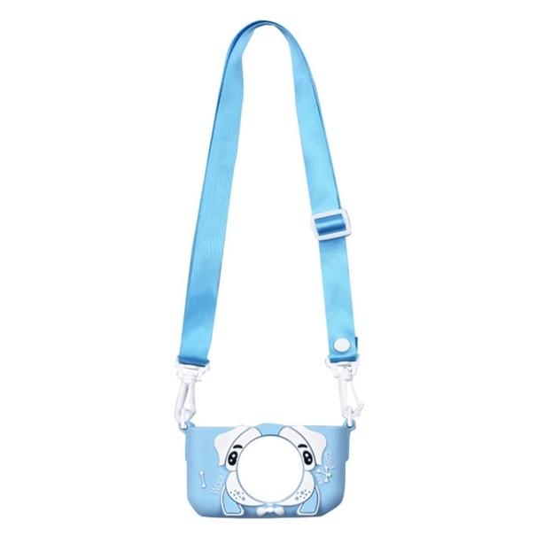 Funda para cámara de fotos para niños con forma de perro azul claro