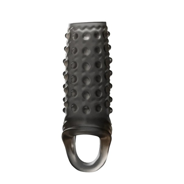 Funda para pene con bolas de masaje y anillo de estrangulamiento para alargar, estimular y conseguir una erección más firme durante los momentos íntimos. Embalaje discreto. 1