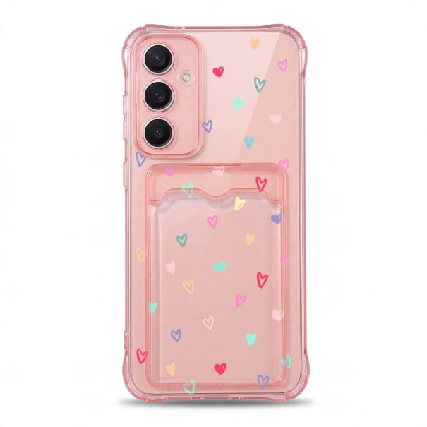 Funda para Samsung Galaxy S24+ con soporte para tarjeta Motivos sutiles Esquinas reforzadas Carcasa de TPU Funda de móvil con bolsillo 2