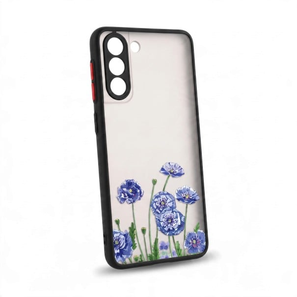 Funda para Samsung Galaxy S26 con diseño de flores Panel trasero mate Material PC y TPU Marco protector de cámara Funda de móvil con impresión 5