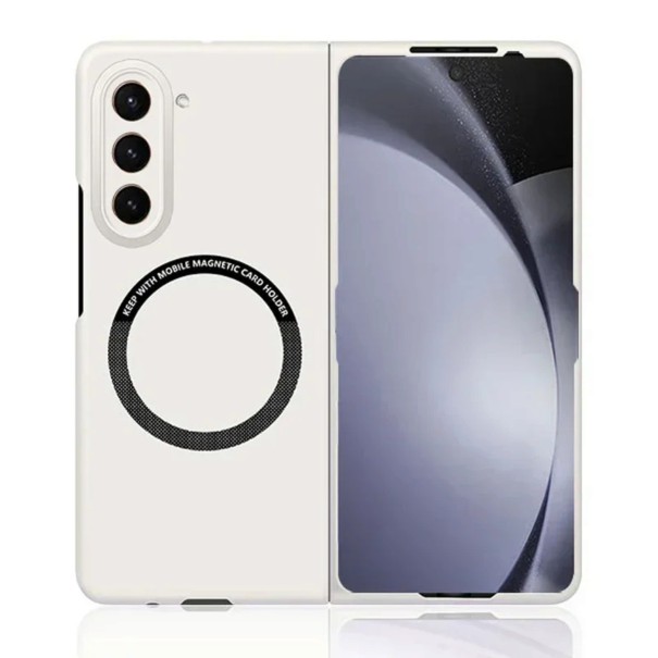 Funda para Samsung Galaxy Z Fold 3 Ultra delgada sin marco Sujeción magnética Carga inalámbrica Protección de la cámara Para el día a día blanco