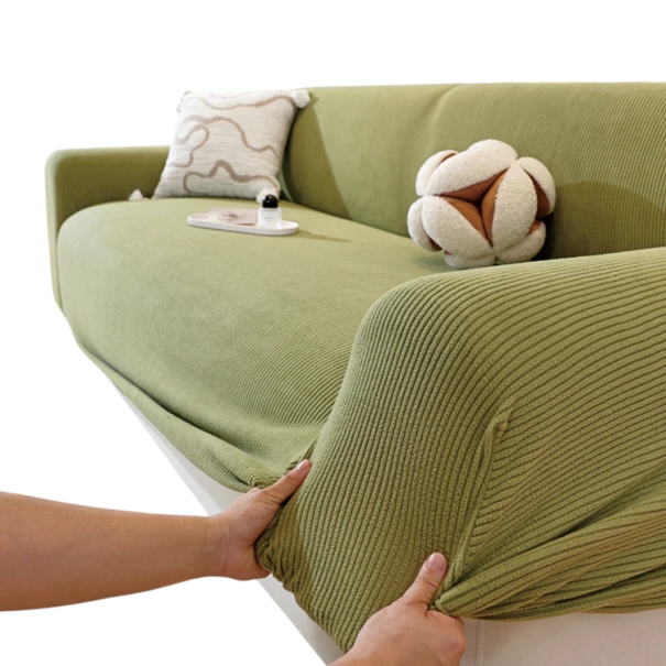 Funda para sofá de dos plazas Funda elástica con relieve 125-165 cm Lavable a máquina con protección contra el polvo Para sofá de sala verde