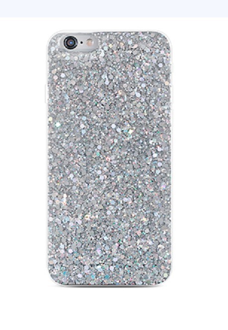 Funda protectora con purpurina para iPhone J931 plateado 7 Plus