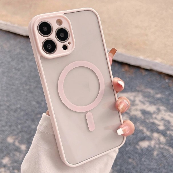 Funda protectora con soporte MagSafe para iPhone 15 Pro rosa