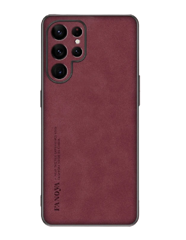 Funda protectora de piel para Samsung Galaxy S23 Plus rojo