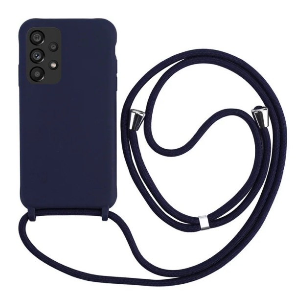 Funda protectora de silicona con cordón para Samsung A54 5G azul