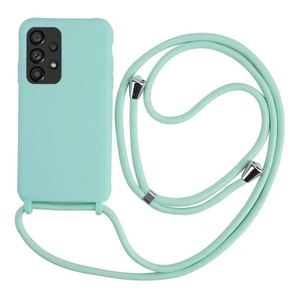 Funda protectora de silicona con cordón para Samsung Galaxy S20 FE 2022 turquesa