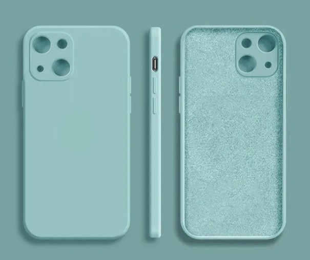 Funda protectora de silicona para iPhone 15 turquesa