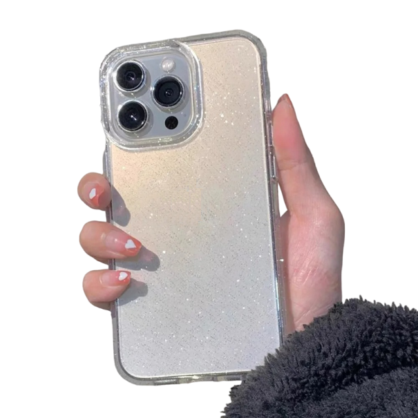 Funda protectora transparente con purpurina para iPhone 15 Pro Max color transparente
