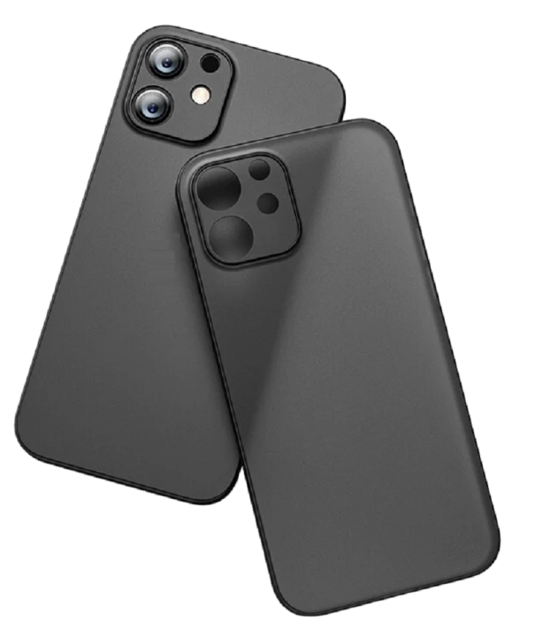 Funda transparente mate para iPhone 15 Pro Max negro