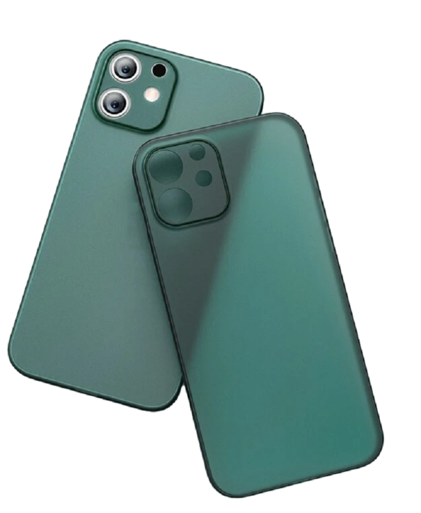 Funda transparente mate para iPhone 15 verde