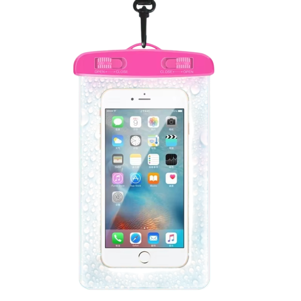 Funda universal impermeable para teléfono 6,7" Funda de PVC IPX8 para natación y uso submarino Bolsa a prueba de agua Protección para deportes acuáticos rosa