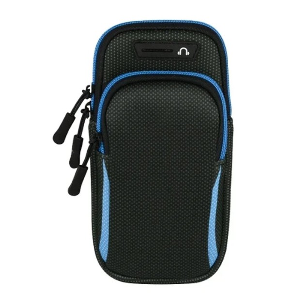 Funda universal para running para móviles de hasta 6,5 pulgadas con correa ajustable para deporte y entrenamiento azul