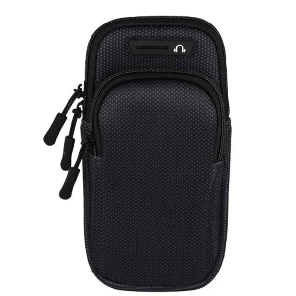 Funda universal para running para móviles de hasta 6,5 pulgadas con correa ajustable para deporte y entrenamiento negro