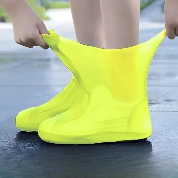 Fundas de goma para botas de lluvia, reutilizables, impermeables, antideslizantes, protegen los zapatos de la humedad y el barro. amarillo M