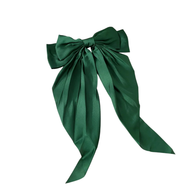 Fundita de par satin 40 x 21 cm Podoaba capilara eleganta Accesoriu de moda pentru femei Strălucire moale Legare elegantă Confort de purtat verde