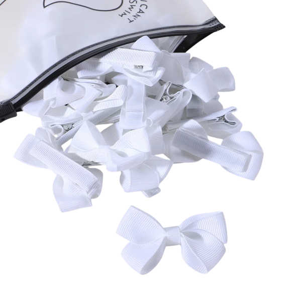 Fundițe de păr 10 buc Agrafe de funde Accesorii de păr elegante Fundițe de păr colorate Agrafe de păr elegante pentru fete și femei alb