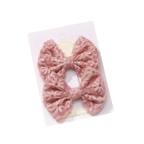 Fundițe pentru păr 2 buc Agrafe cu flori brodate 6,4 x 3,8 cm Accesorii elegante pentru păr Ornament floral pentru păr Coafura elegantă roz vechi