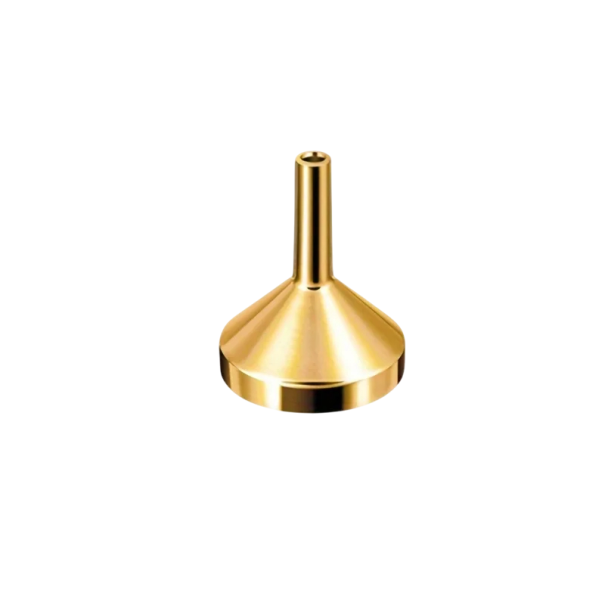 Funil metálico recarregável 21x4x18 mm para frascos de perfume de viagem Dispensador inferior de perfumes Mini ajudante para reabastecimento de fragrâncias dourado