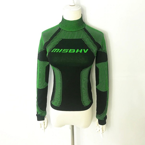 Funktionell turtleneck för kvinnor grön L