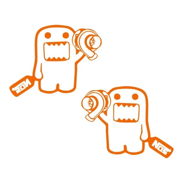 Funny Car Sticker 2 pcs orange