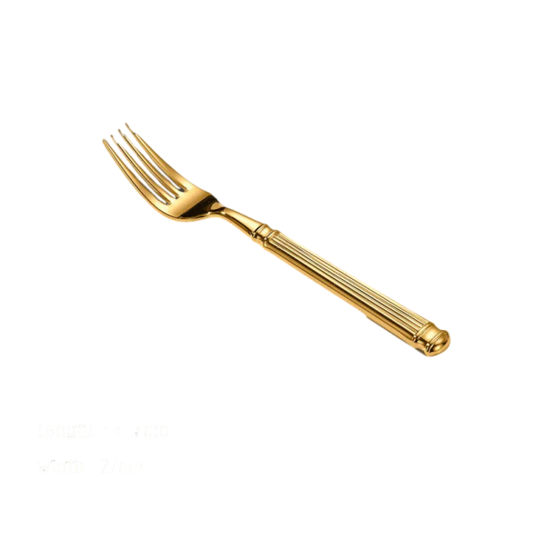 Furculiță de desert din oțel inoxidabil, ustensilă de masă mică elegantă din oțel inoxidabil, ustensile de bucătărie moderne, furculiță pentru deserturi aur