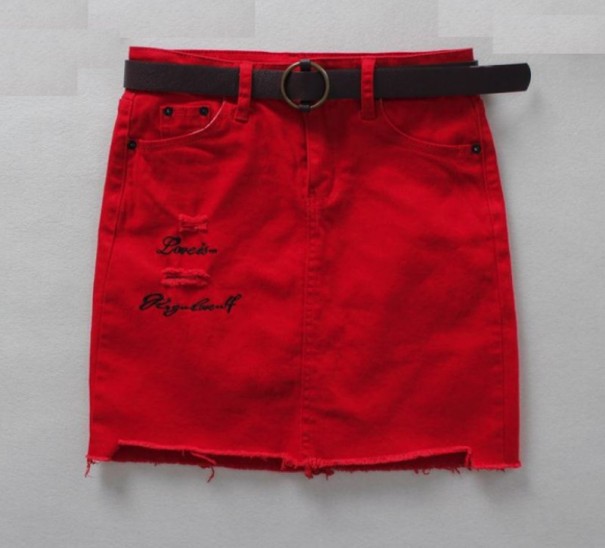 Fusta mini din denim G107 pentru femei L 5