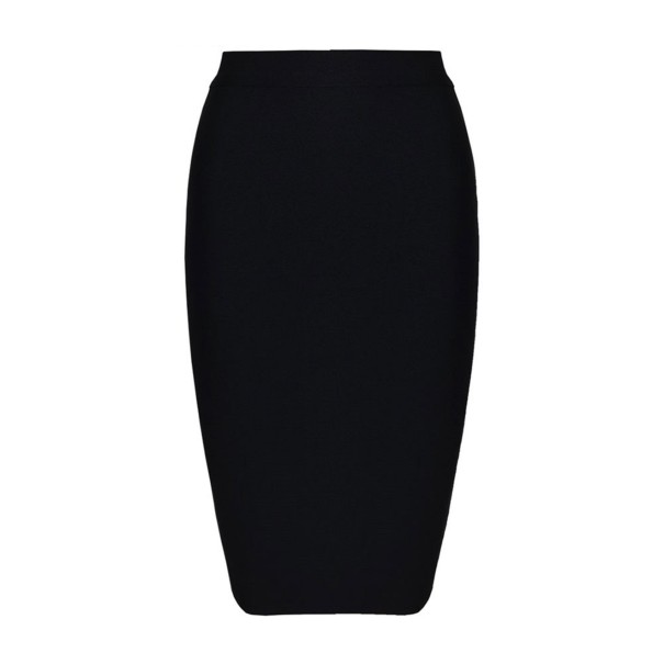 Fustă teacă pentru femei până la genunchi negru XS